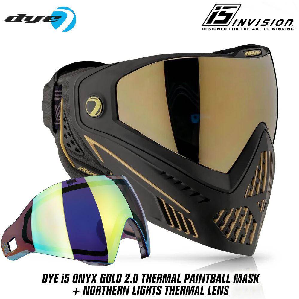 Dye I5 Thermal Paintball Mask Goggles with GSR Pro Strap - PaintballDeals.com
