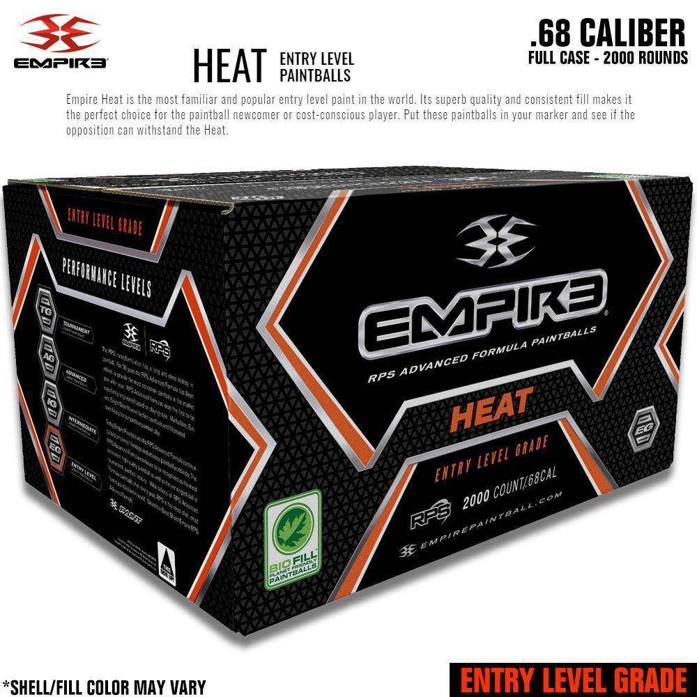 Empire Heat .68 Caliber Paintballs - Orange Shell / Orange Fill - PaintballDeals.com