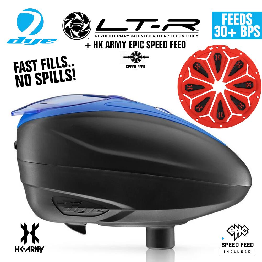 Dye LT-R Electronic Paintball Loader with HK Army Epic Speed Feed