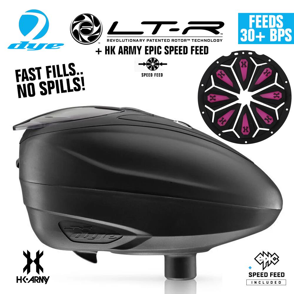 Dye LT-R Electronic Paintball Loader with HK Army Epic Speed Feed