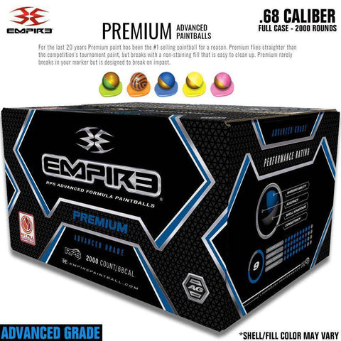 Empire Premium .68 Caliber Paintballs - White Shell / Carbon Fiber Pattern Fill - PaintballDeals.com