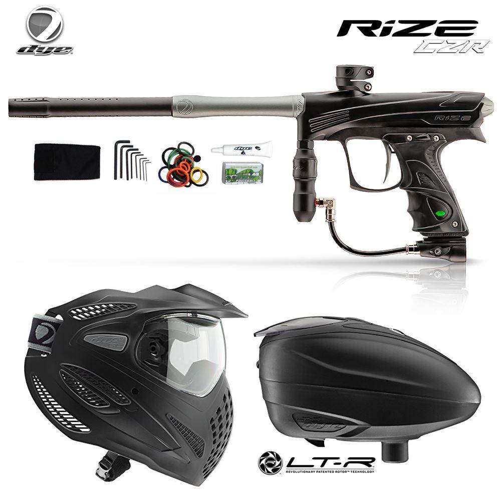 Dye Rize CZR Paintball Gun with Dye SE Thermal Paintball Goggles and Dye LT-R Paintball Loader Combo Package