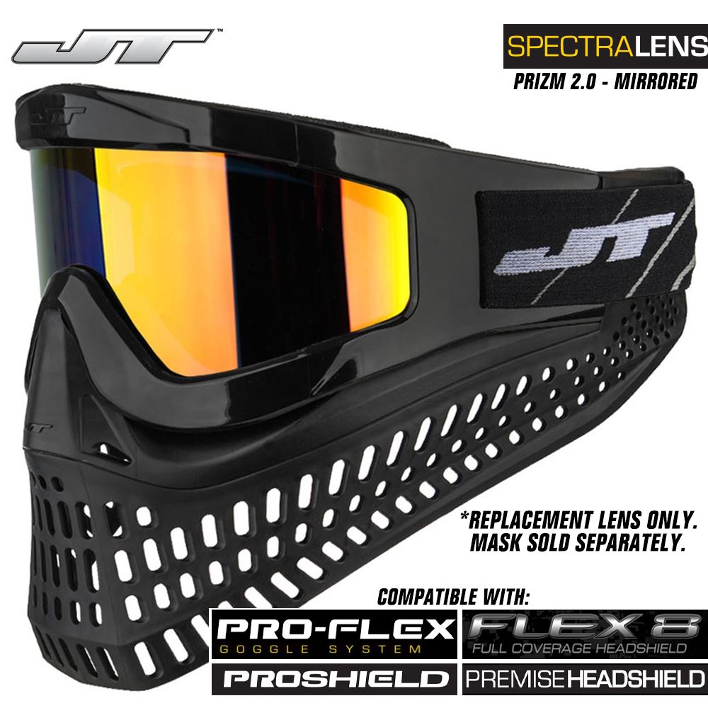 JT Spectra Paintball Mask Dual-Pane Thermal Replacement Prizm 2.0 Mirrored Lens