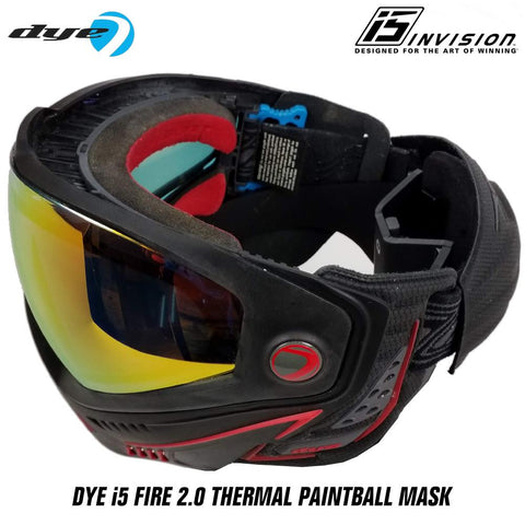 CLEARANCE Dye i5 Paintball Goggles - Fire 2.0 - Black / Red - Used