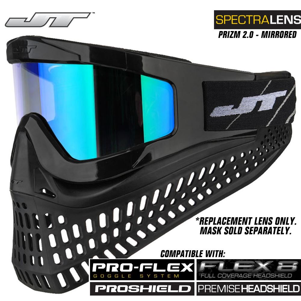 JT Spectra Paintball Mask Dual-Pane Thermal Replacement Prizm 2.0 Mirrored Lens