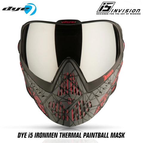 CLEARANCE Dye I5 Thermal Paintball Mask Goggles with GSR Pro Strap - Ironmen