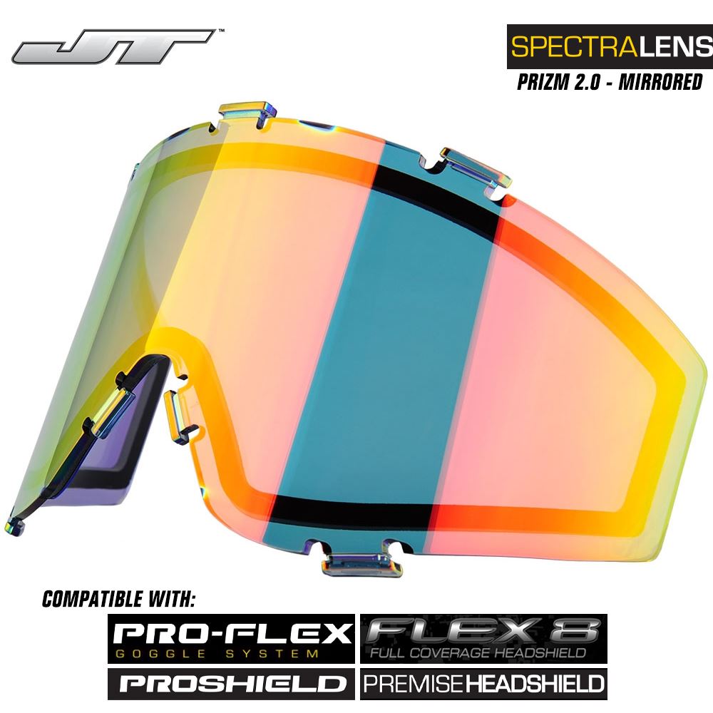 JT Spectra Paintball Mask Dual-Pane Thermal Replacement Prizm 2.0 Mirrored Lens