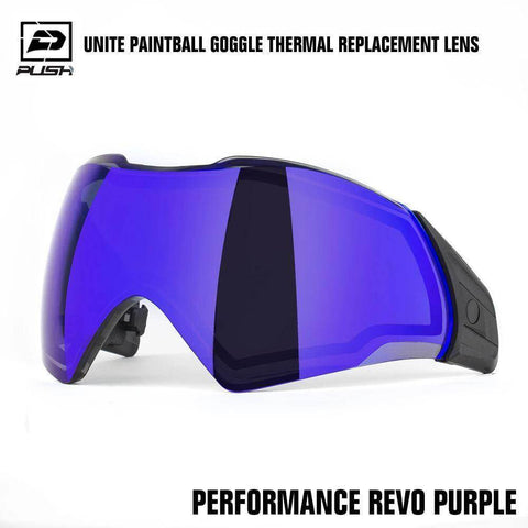 Push Unite Paintball Goggle Mask Thermal Lens w/ Protective Case - Performance REVO Purple - PaintballDeals.com
