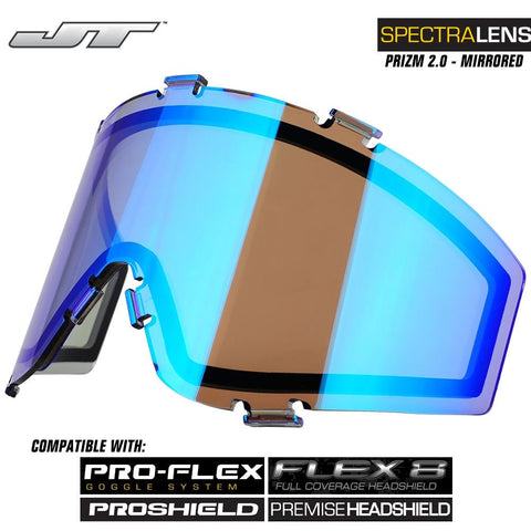 JT Spectra Paintball Mask Dual-Pane Thermal Replacement Prizm 2.0 Mirrored Lens
