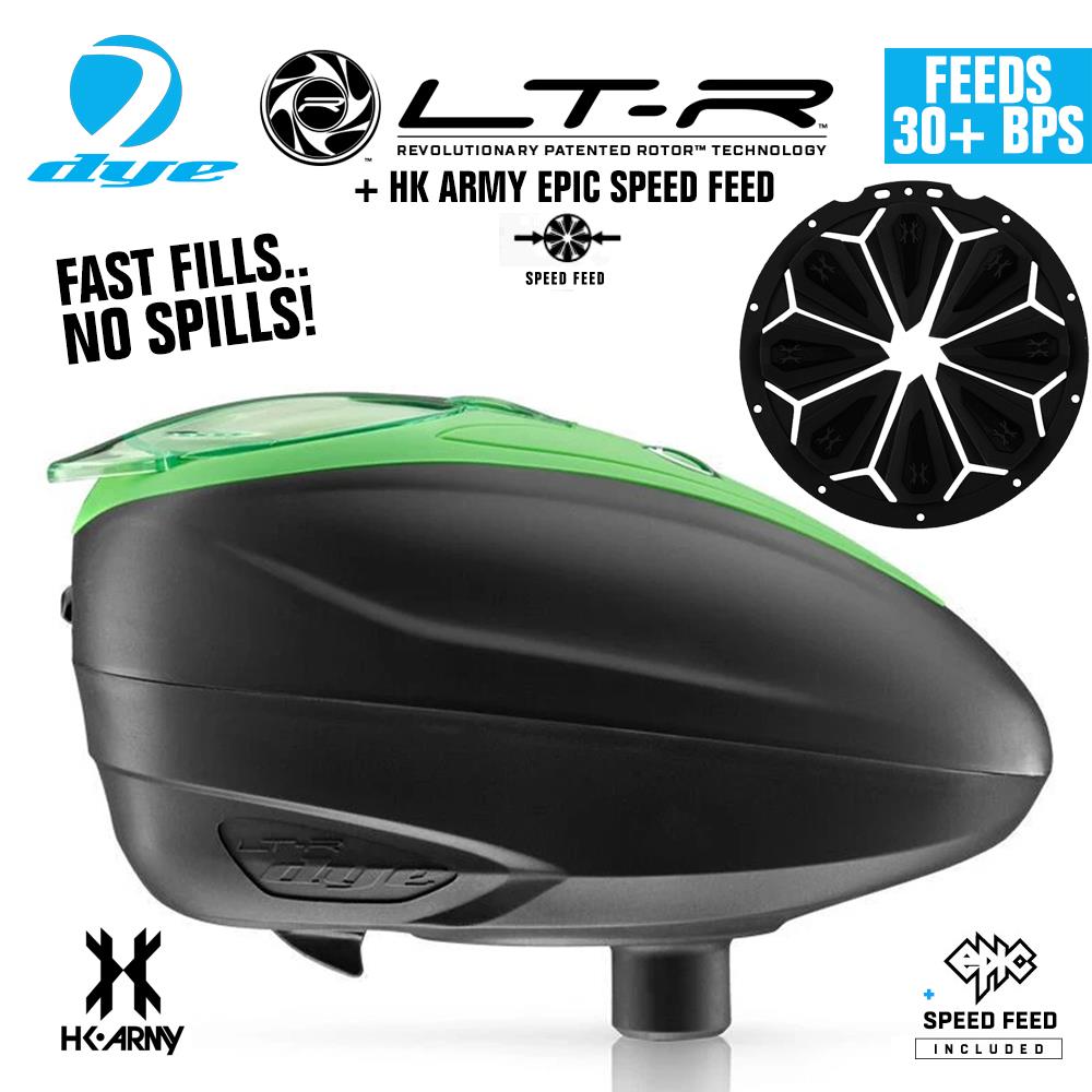 Dye LT-R Electronic Paintball Loader with HK Army Epic Speed Feed