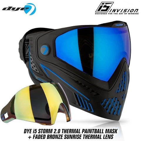 Dye I5 Thermal Paintball Mask Goggles with GSR Pro Strap - PaintballDeals.com