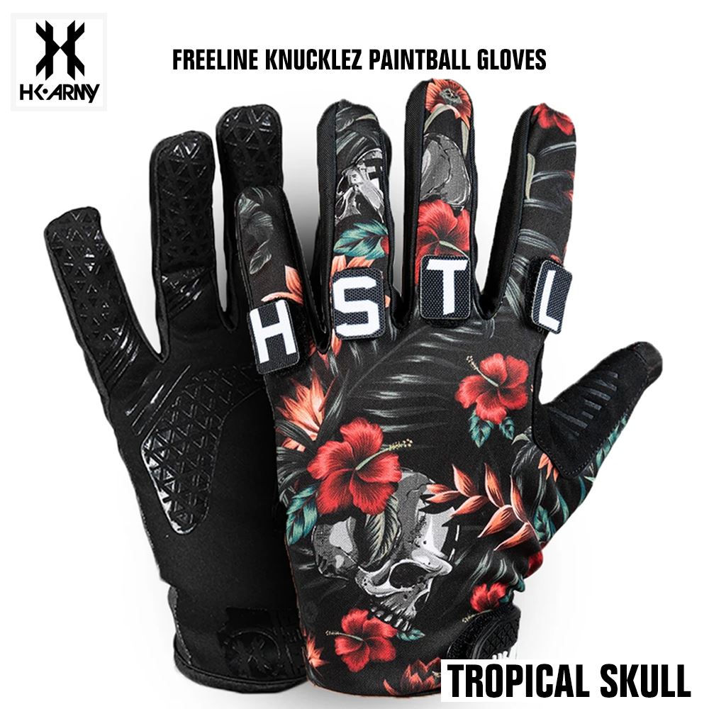 HK Army Freeline Knucklez Paintball Gloves - Tropical Skull