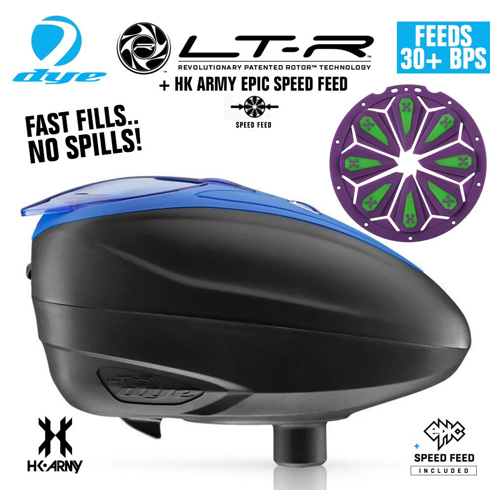 Dye LT-R Electronic Paintball Loader with HK Army Epic Speed Feed