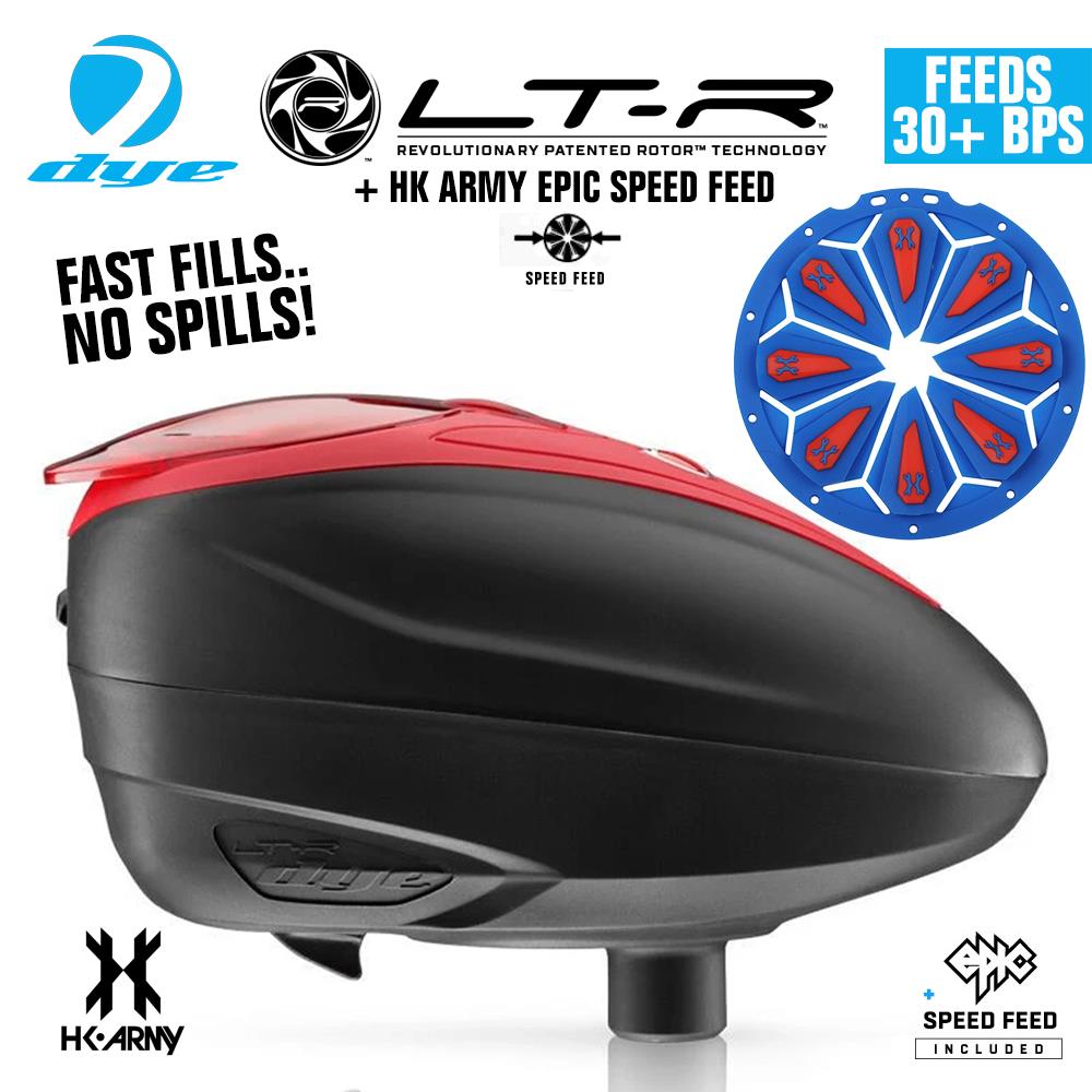 Dye LT-R Electronic Paintball Loader with HK Army Epic Speed Feed