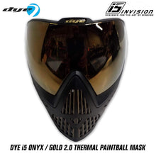 CLEARANCE - Dye i5 Paintball Goggles - Onyx Gold 2.0 - Black / Gold - OPEN BOX