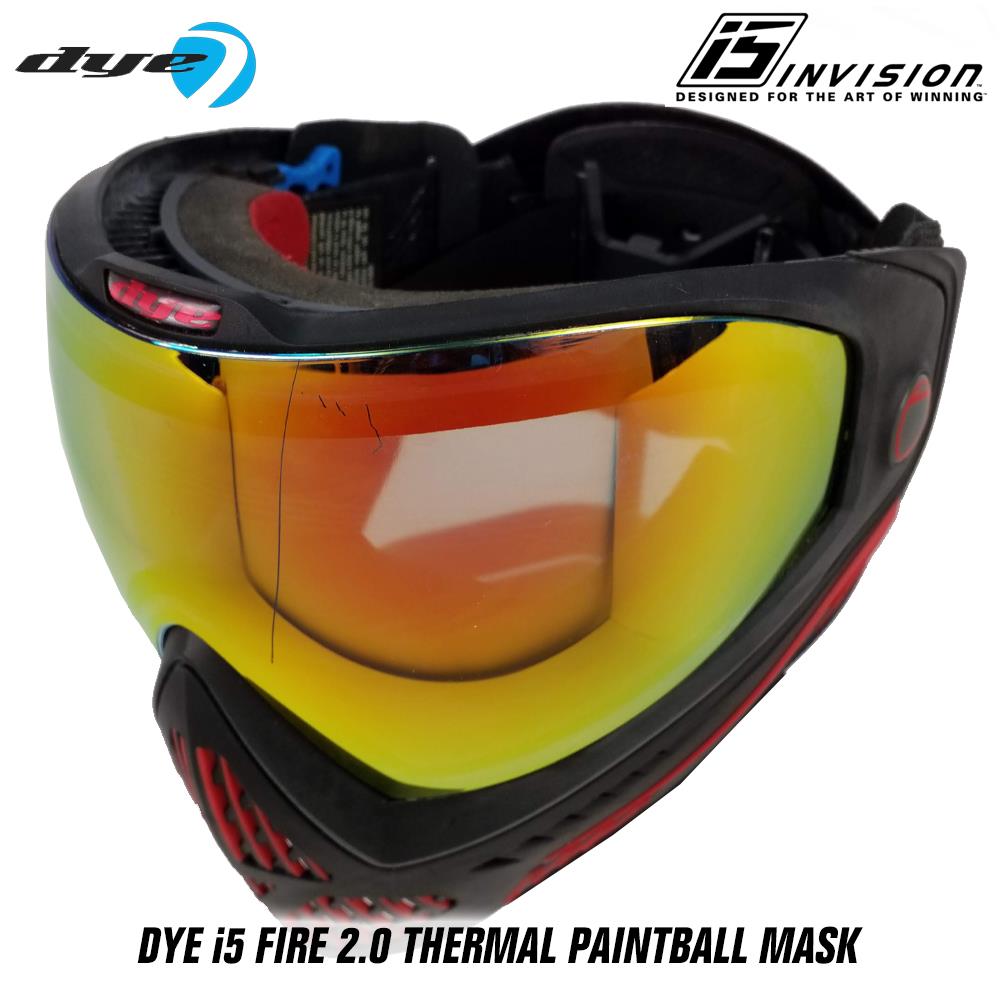 CLEARANCE Dye i5 Paintball Goggles - Fire 2.0 - Black / Red - Used
