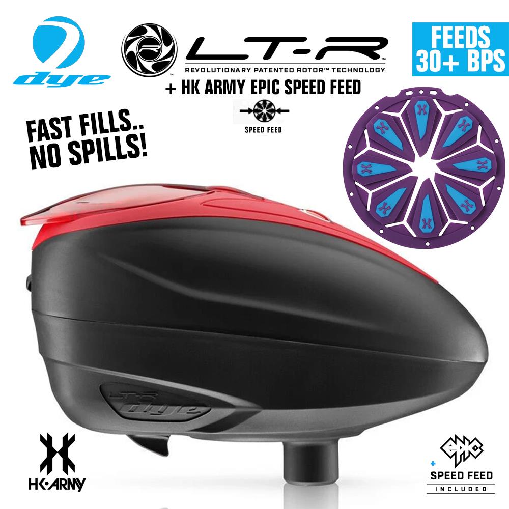 Dye LT-R Electronic Paintball Loader with HK Army Epic Speed Feed