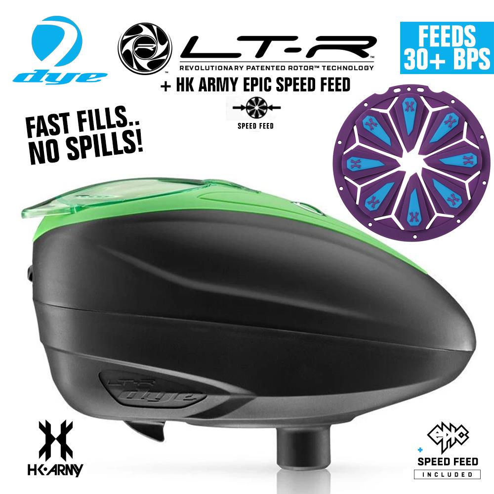 Dye LT-R Electronic Paintball Loader with HK Army Epic Speed Feed