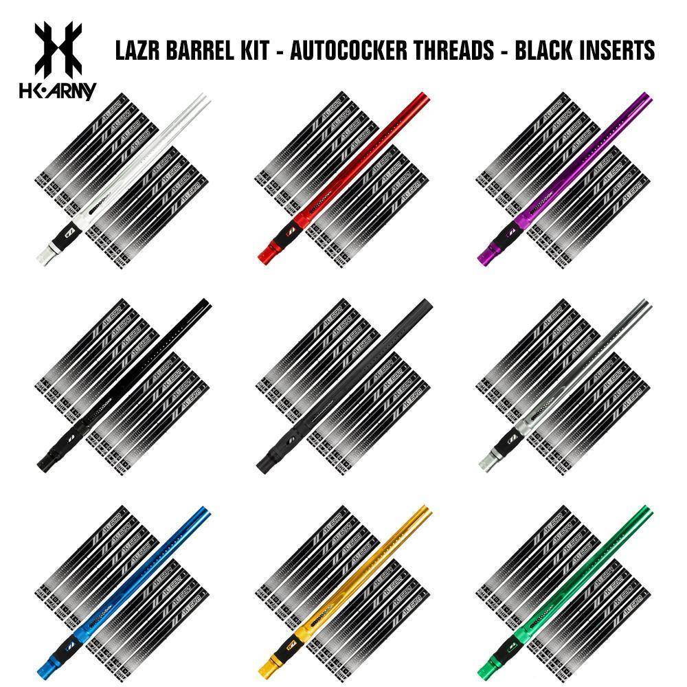 HK Army LAZR Paintball Barrel Kit - Autococker Threads - Black Inserts - PaintballDeals.com