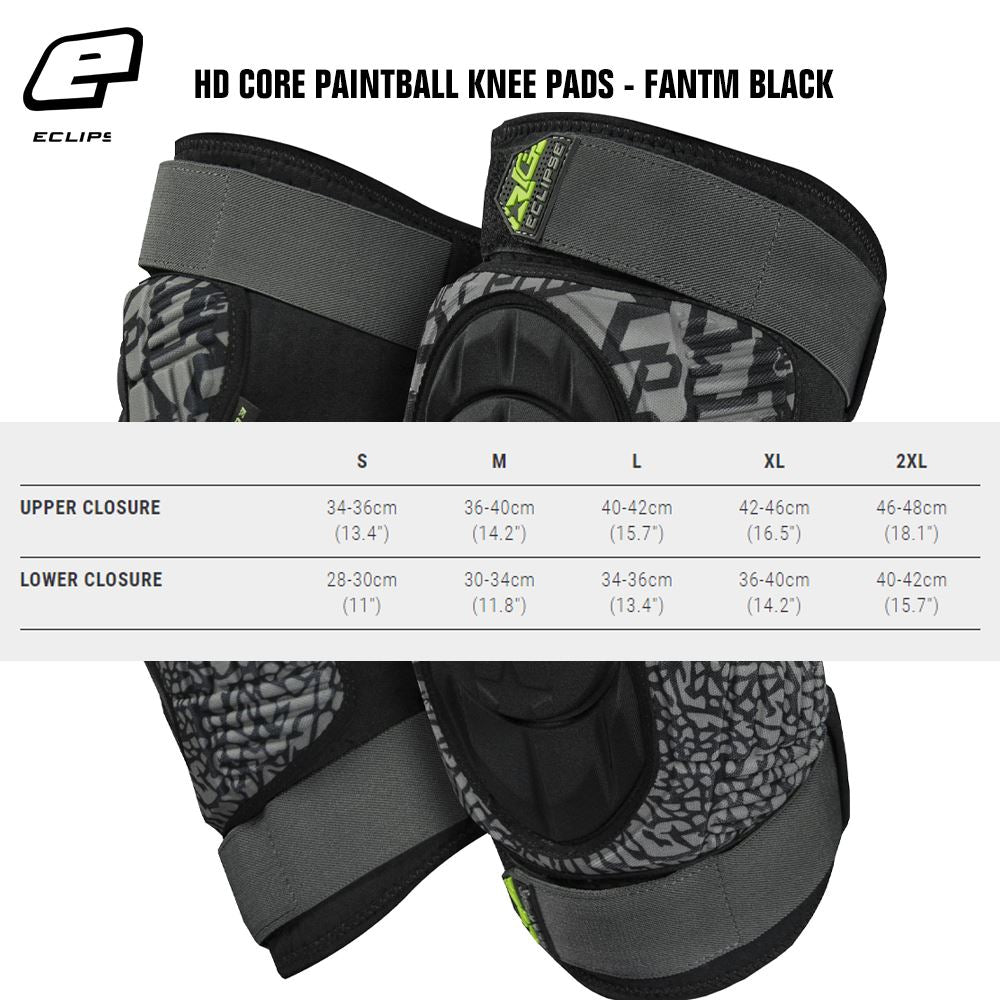 Planet Eclipse HD Core Paintball Knee Pads - Fantm Black