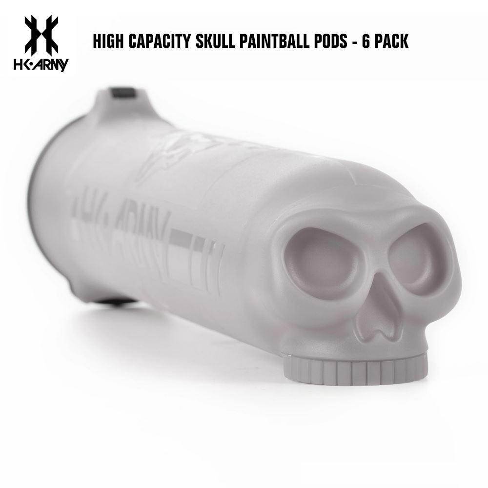 HK Army High Capacity 150 Rounds Skull Paintball Pods - 6 Pack - PaintballDeals.com