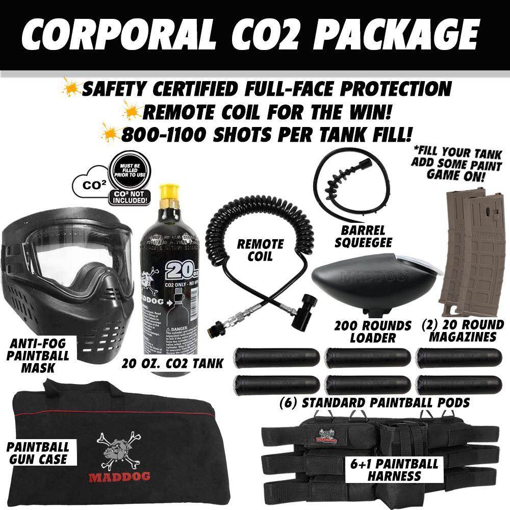 Maddog Tippmann TMC MAGFED Corporal Paintball Gun Starter Package - PaintballDeals.com