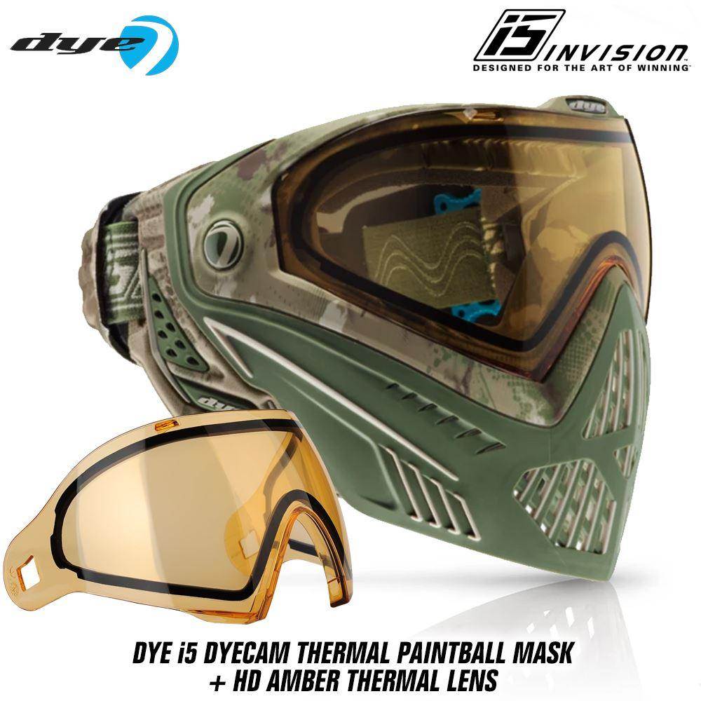 Dye I5 Thermal Paintball Mask Goggles with GSR Pro Strap - DyeCam - PaintballDeals.com