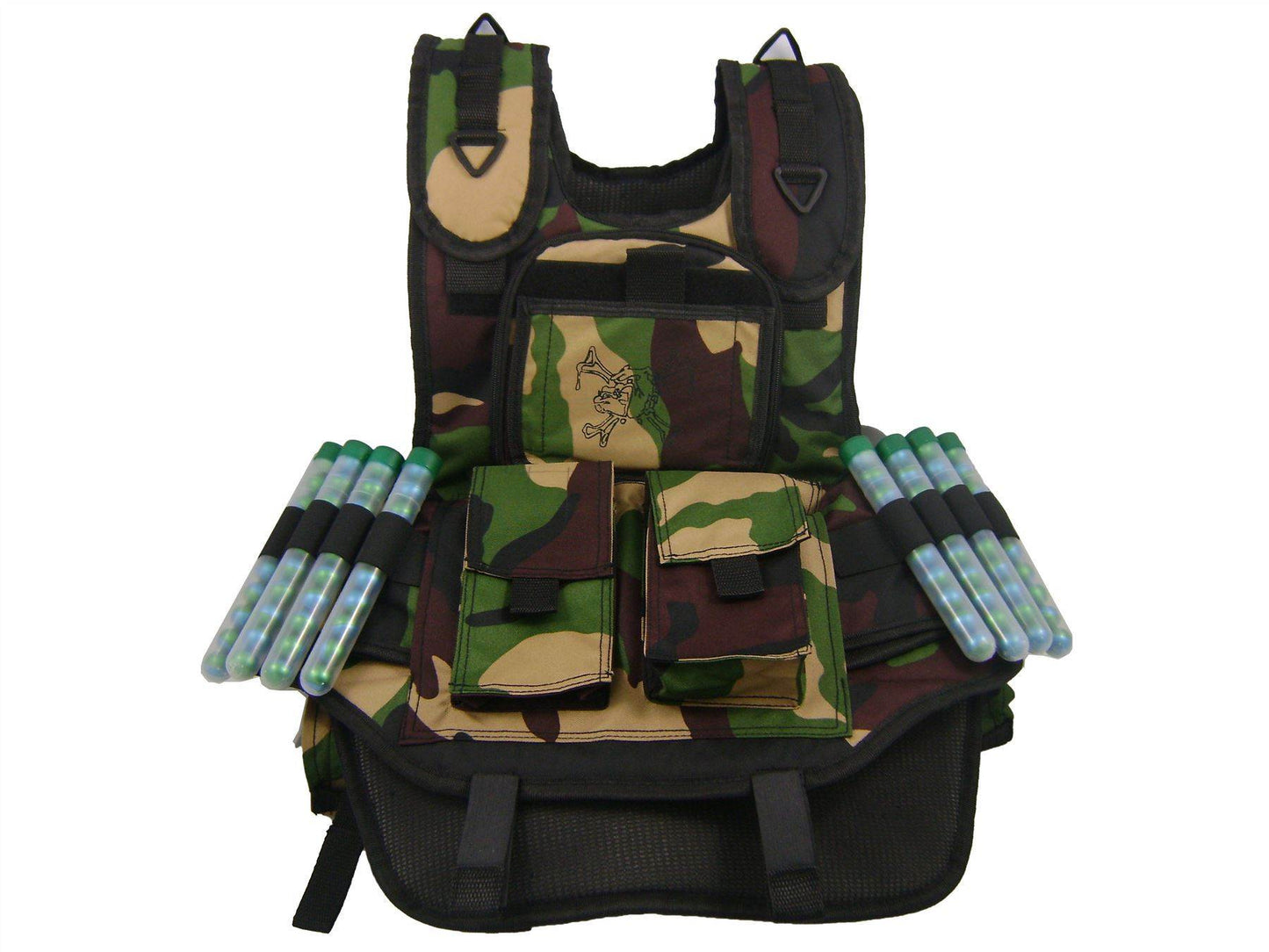 Maddog Tactical Paintball Vest Pod Holder - Woodland Camo