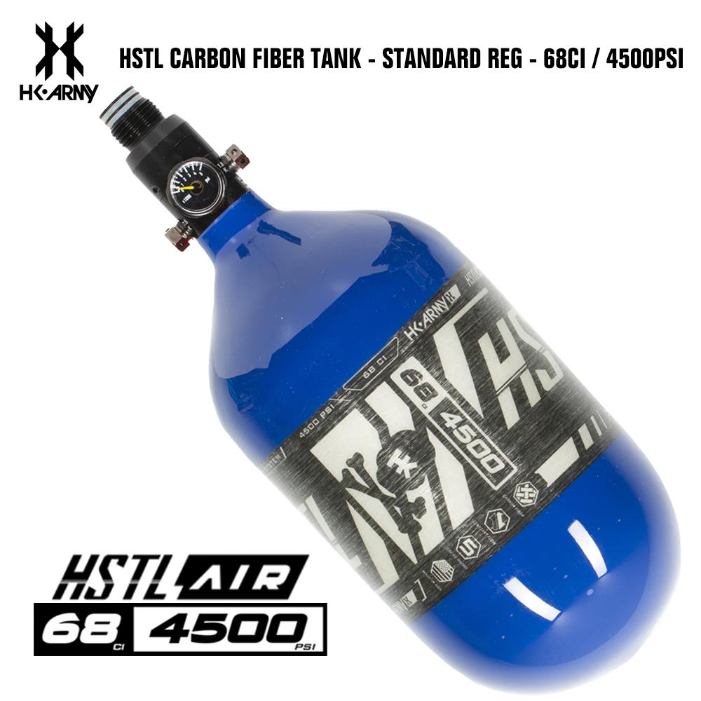CLEARANCE - HK Army HSTL 68/4500 Carbon Fiber HPA Compressed Air Paintball Tank System - Standard Reg - Blue - USED But Not Abused
