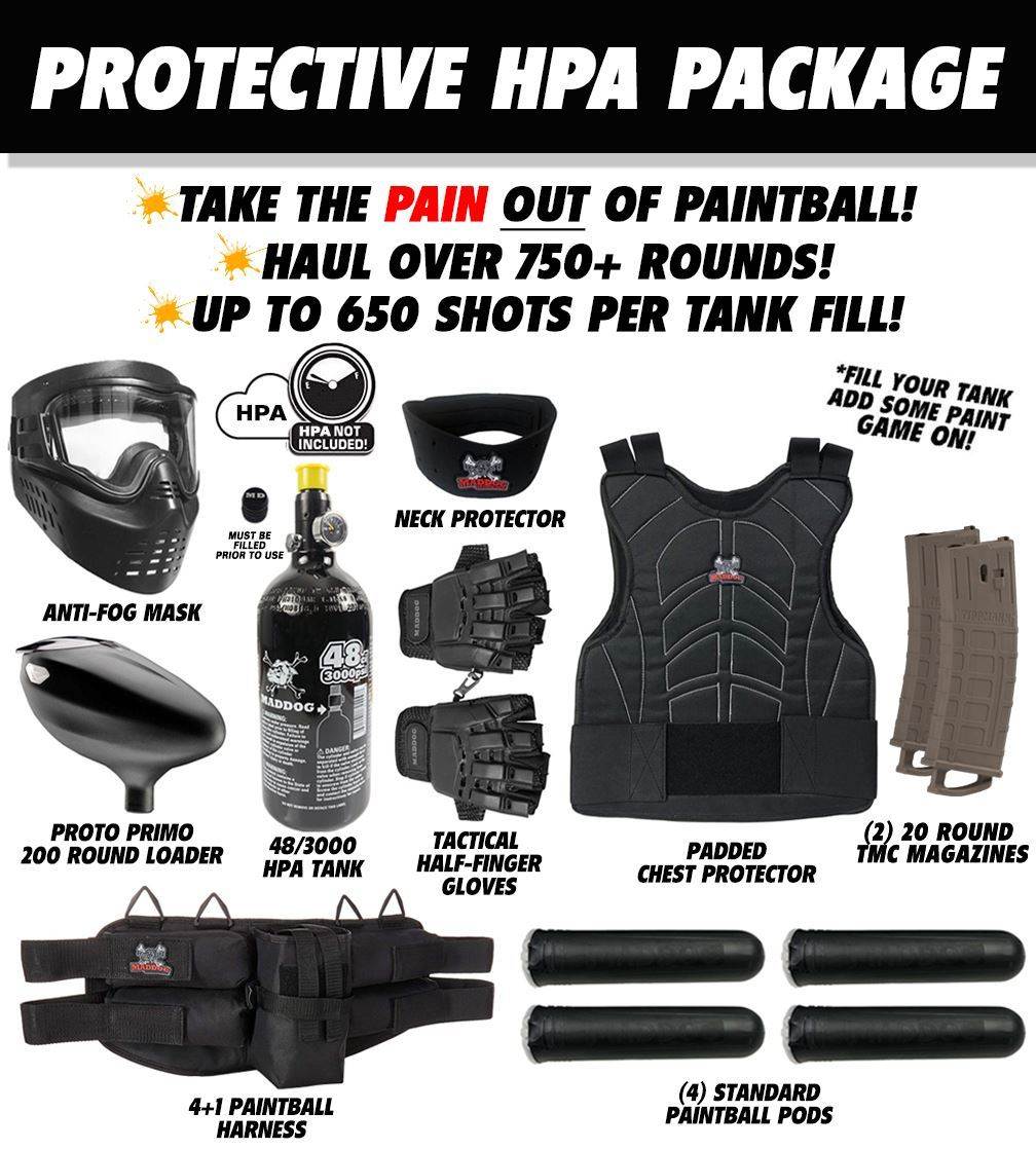 Maddog Tippmann TMC MAGFED Protective Paintball Gun Starter Package - PaintballDeals.com