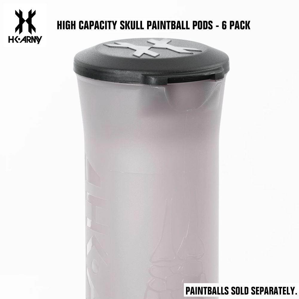 HK Army High Capacity 150 Rounds Skull Paintball Pods - 6 Pack - PaintballDeals.com