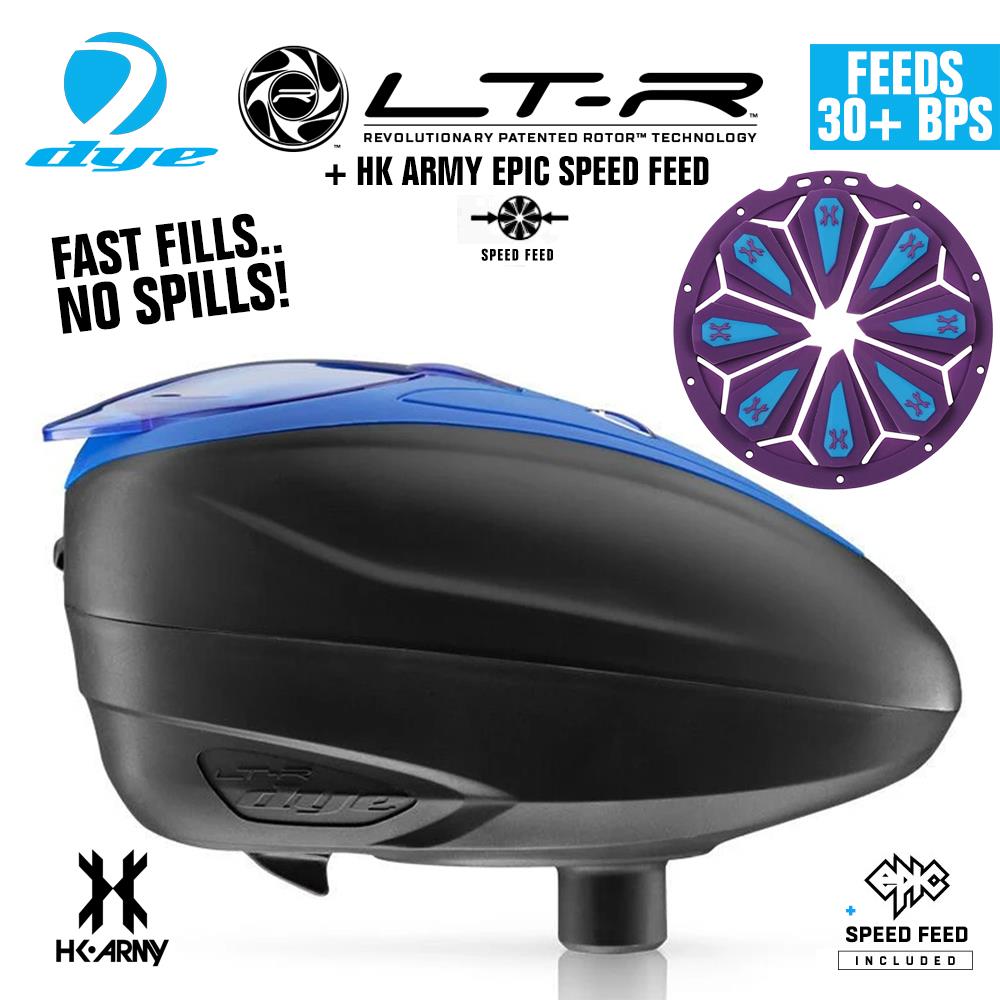 Dye LT-R Electronic Paintball Loader with HK Army Epic Speed Feed