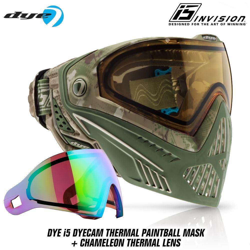 Dye I5 Thermal Paintball Mask Goggles with GSR Pro Strap - DyeCam - PaintballDeals.com