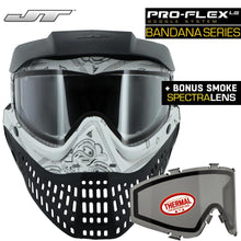 JT Proflex Thermal Anti-Fog Paintball Mask Goggles - LE Bandana White w/ Clear & Smoke Lenses