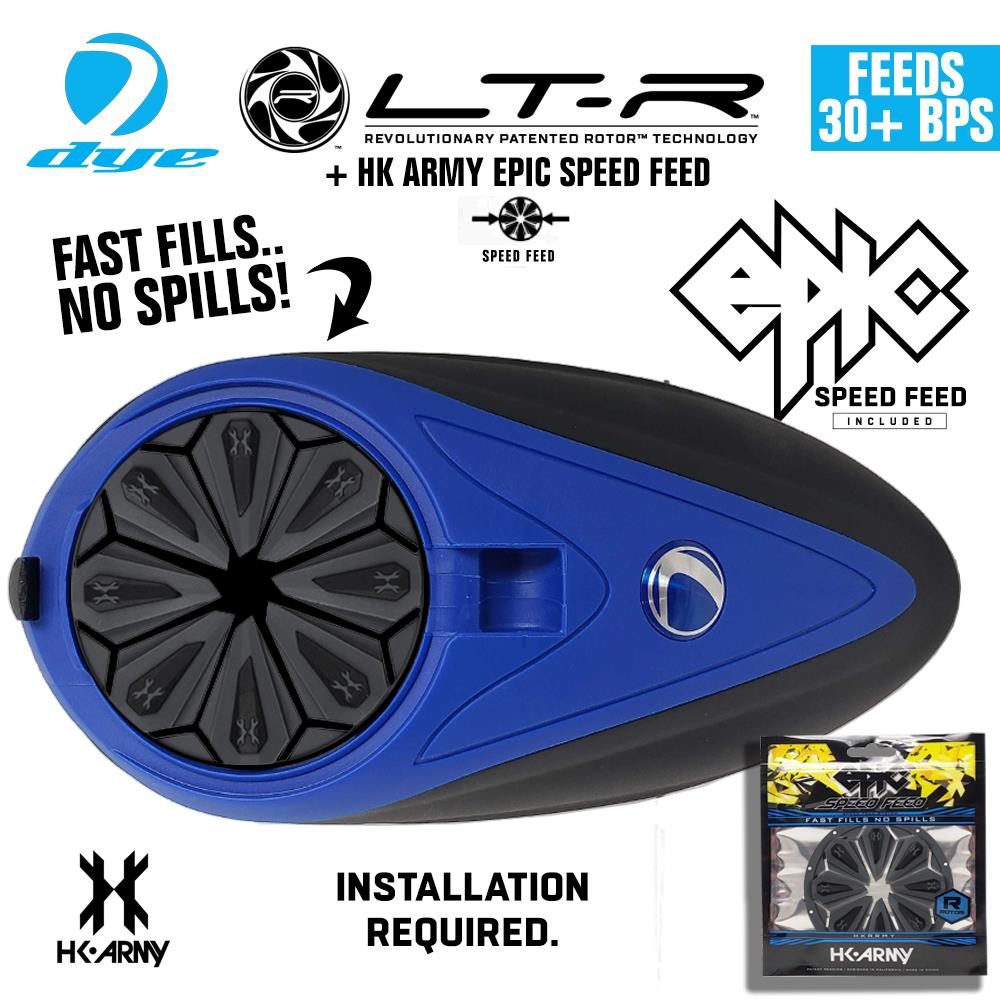 Dye LT-R Electronic Paintball Loader with HK Army Epic Speed Feed