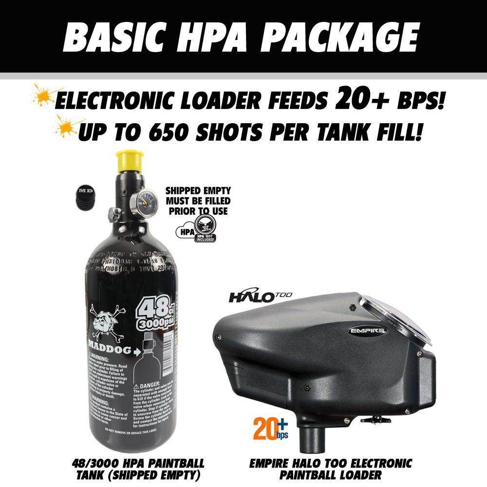 Empire Mini GS HPA Electronic Paintball Gun Starter Package A - Full Auto - PaintballDeals.com