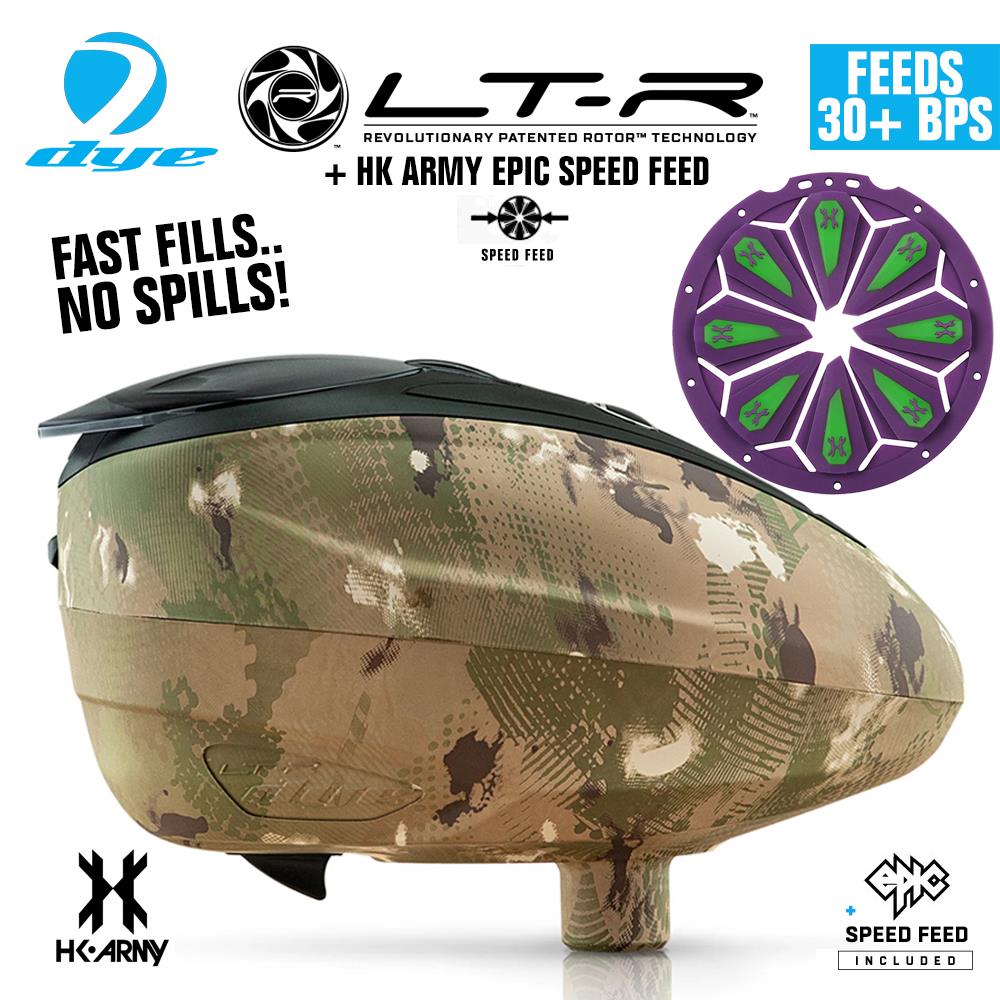 Dye LT-R Electronic Paintball Loader with HK Army Epic Speed Feed