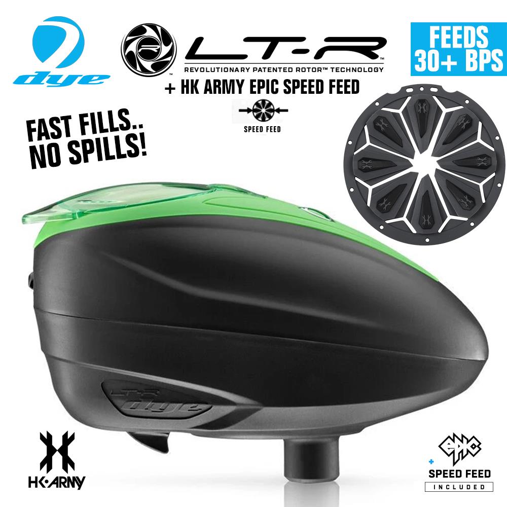 Dye LT-R Electronic Paintball Loader with HK Army Epic Speed Feed