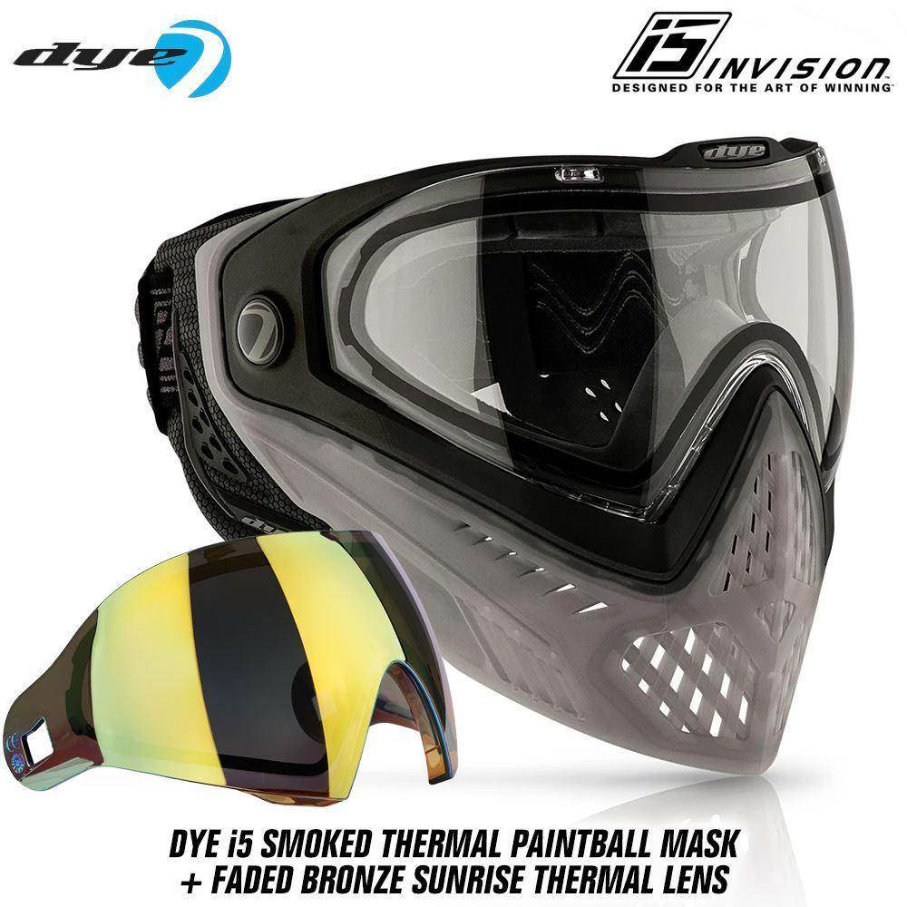 Dye I5 Thermal Paintball Mask Goggles with GSR Pro Strap - PaintballDeals.com