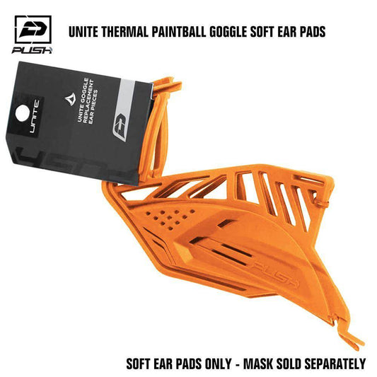 Push Unite Paintball Goggle Mask Soft Ear Pads - Orange - PaintballDeals.com