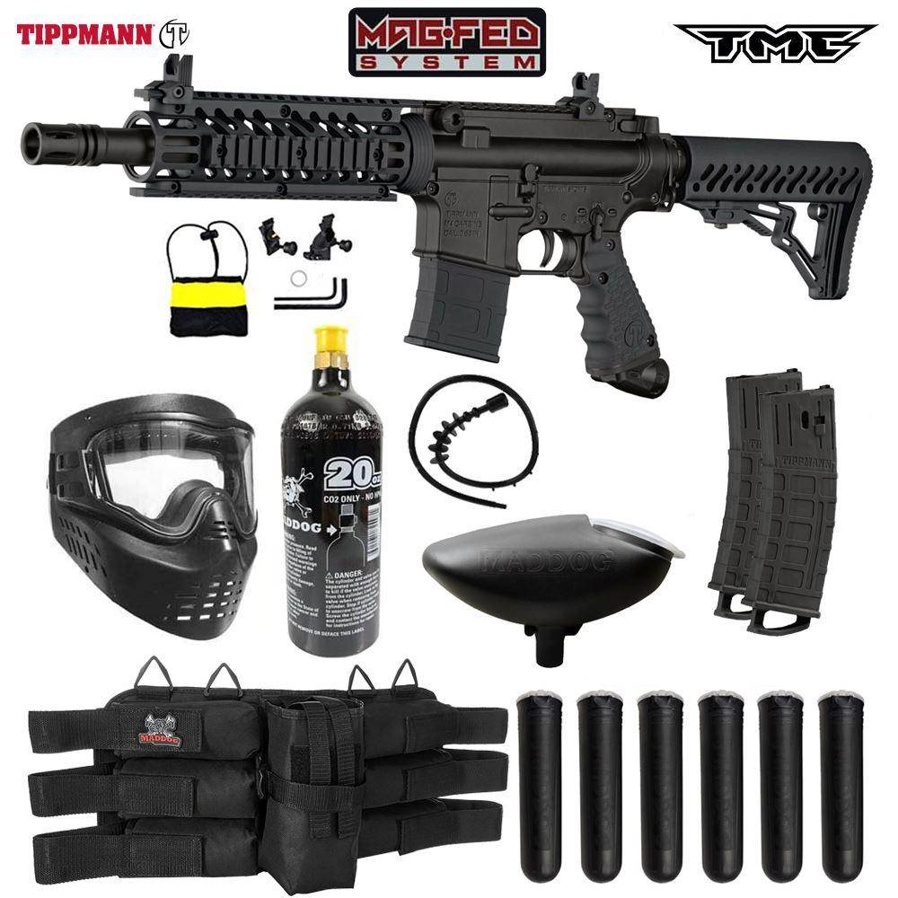 Maddog Tippmann TMC MAGFED Titanium Paintball Gun Starter Package - PaintballDeals.com