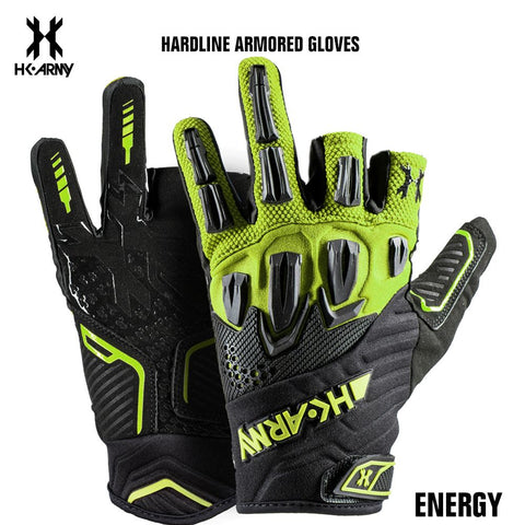 HK Army Hardline Armored Paintball Gloves - Energy