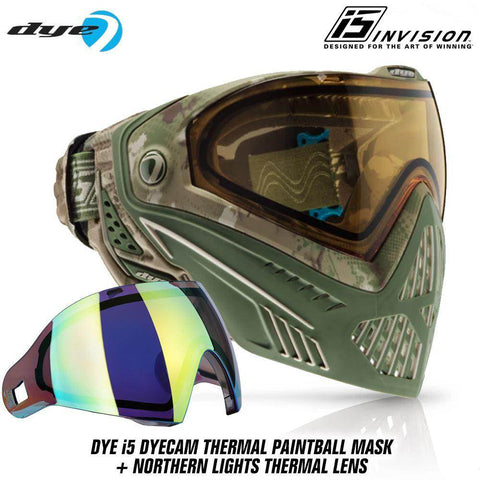 Dye I5 Thermal Paintball Mask Goggles with GSR Pro Strap - DyeCam - PaintballDeals.com