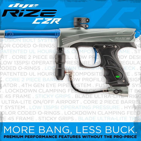 CLEARANCE - Dye Rize CZR Paintball Gun Marker - Grey/Blue