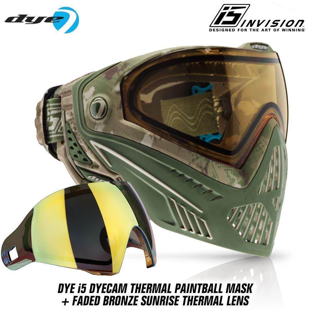 Dye I5 Thermal Paintball Mask Goggles with GSR Pro Strap - DyeCam - PaintballDeals.com