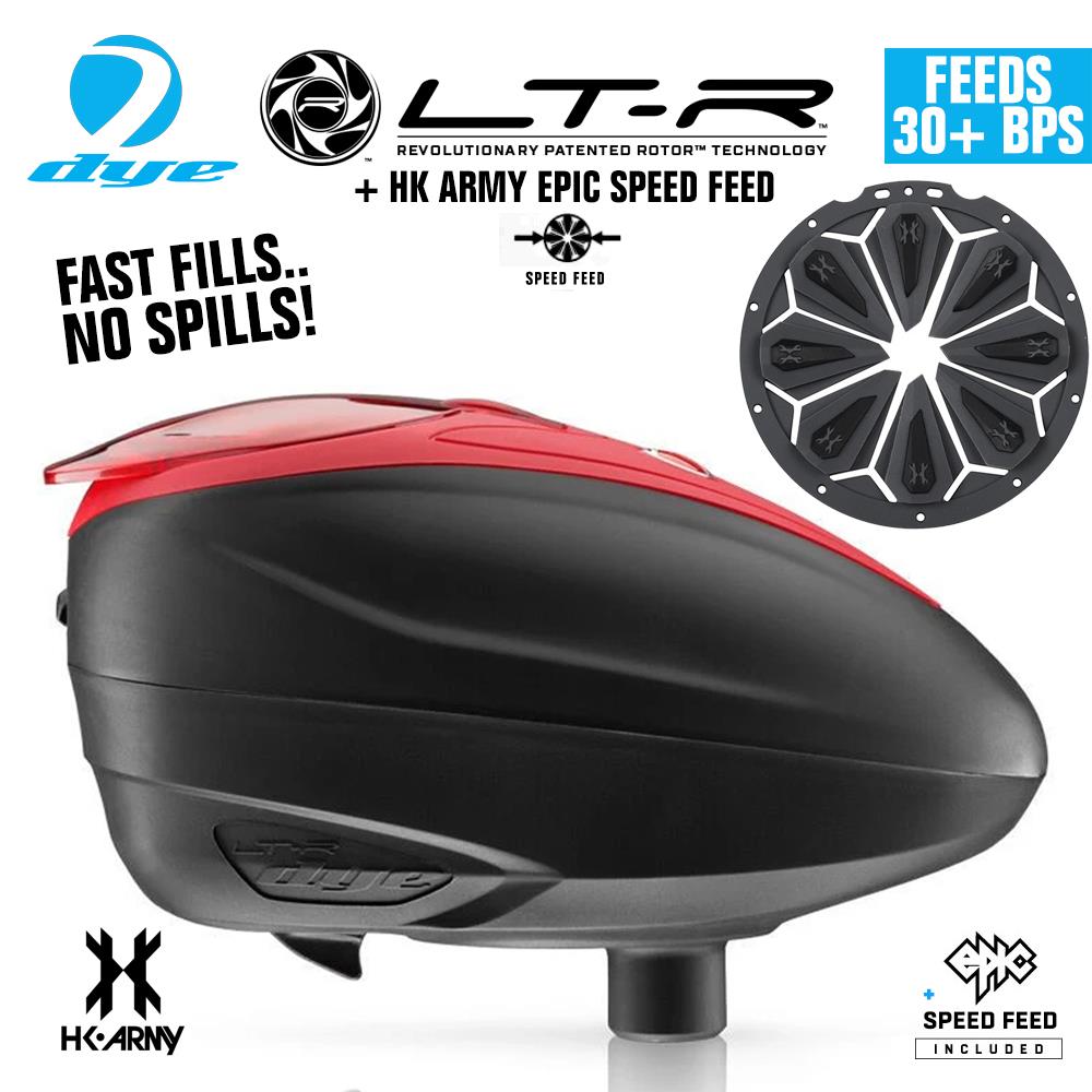 Dye LT-R Electronic Paintball Loader with HK Army Epic Speed Feed