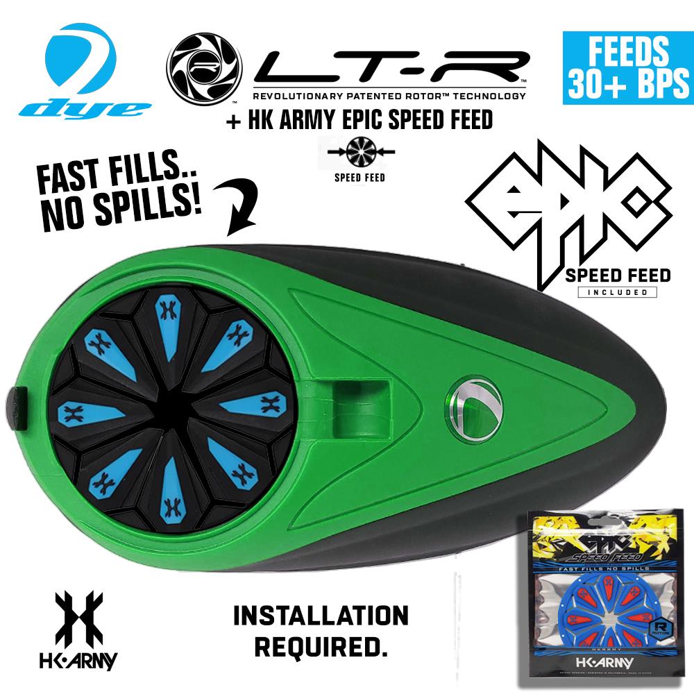 Dye LT-R Electronic Paintball Loader with HK Army Epic Speed Feed