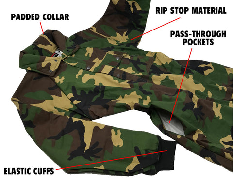 CLEARANCE Maddog Tactical Paintball Rip Stop Coverall Jumpsuit - Woodland Camo - Medium - USED But Not Abused