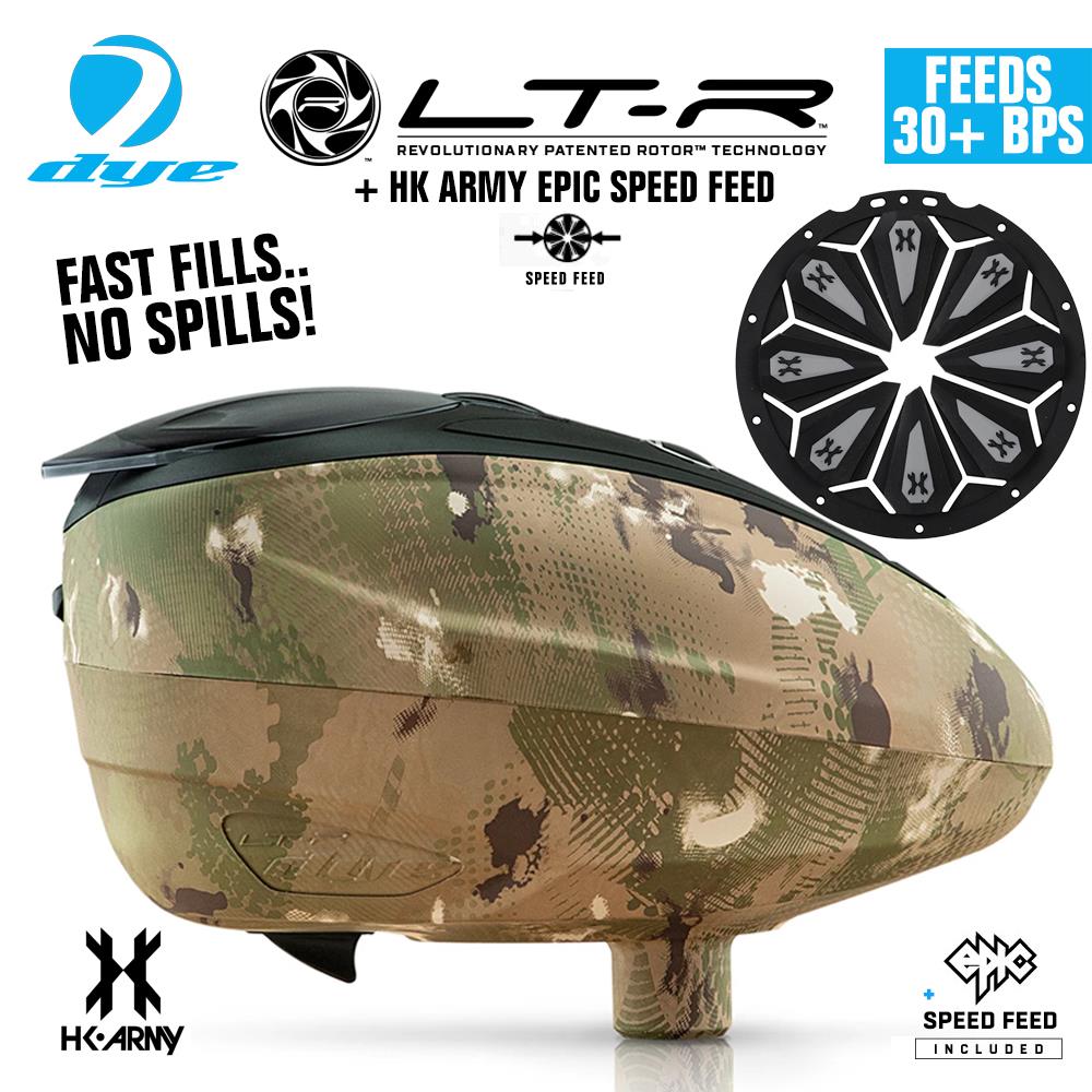 Dye LT-R Electronic Paintball Loader with HK Army Epic Speed Feed
