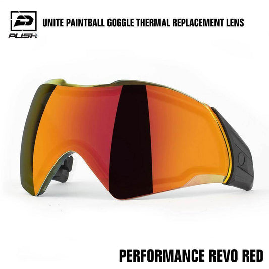 Push Unite Paintball Goggle Mask Thermal Lens w/ Protective Case - Performance REVO Red - PaintballDeals.com
